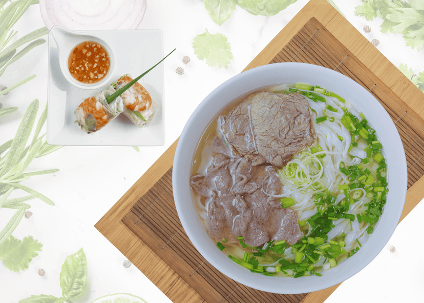 牛肉のフォーと生春巻きセット